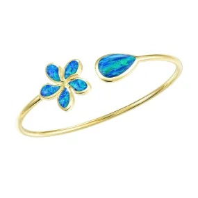 Opal Sunrise Plumeria Sleek Bangle