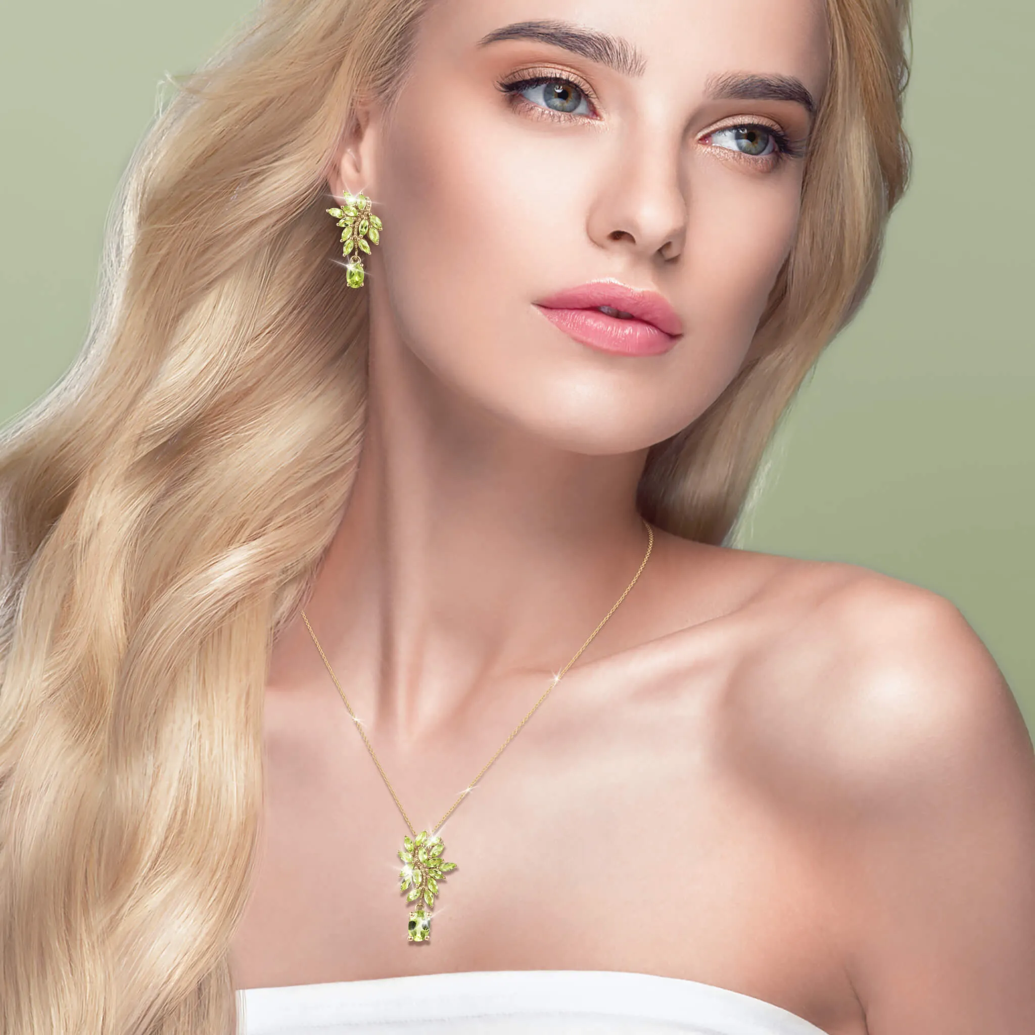 Peridot Cascade Earrings