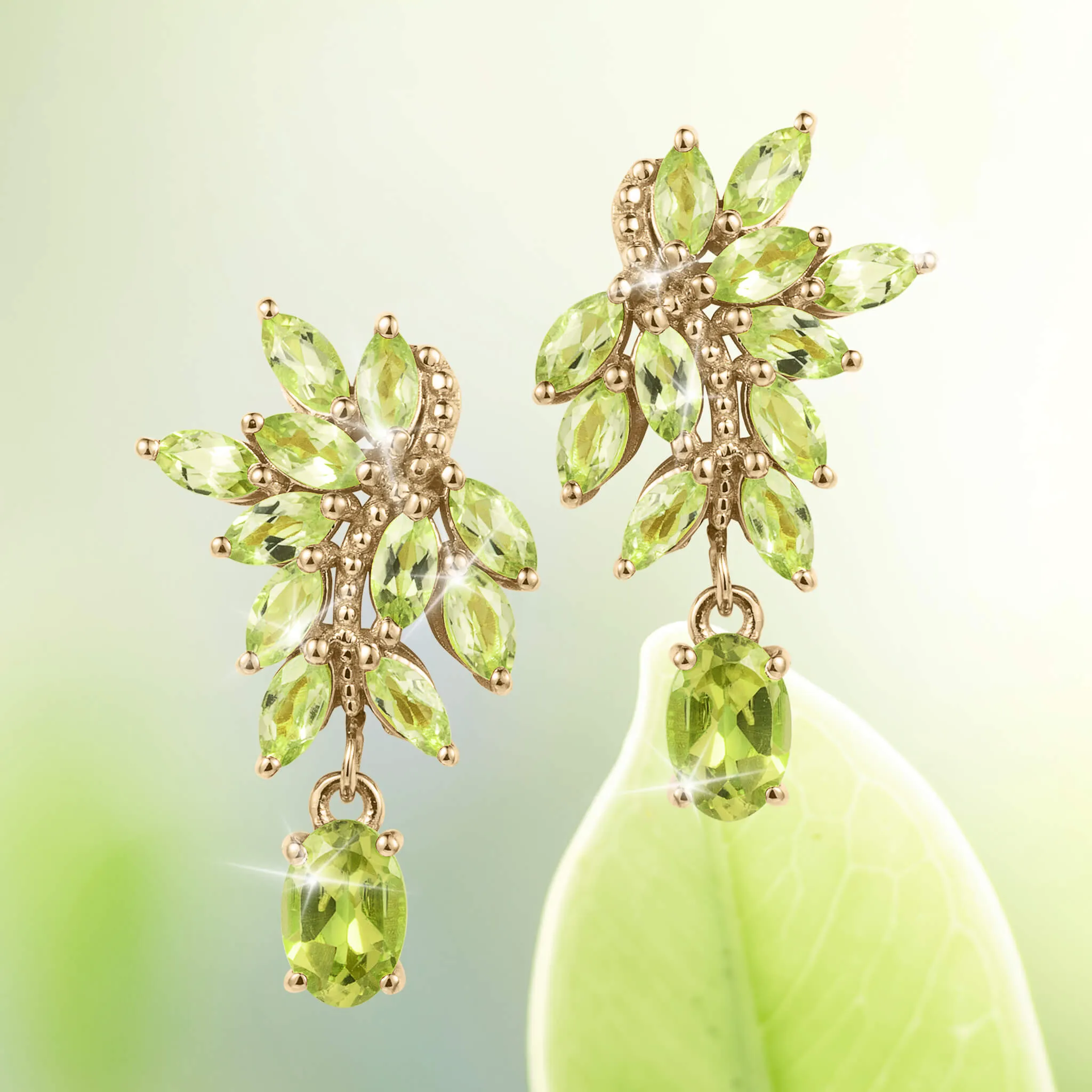 Peridot Cascade Earrings