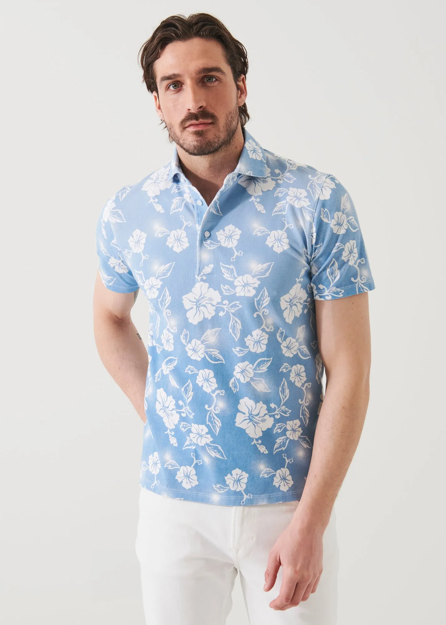 PIMA COTTON STRETCH PRINTED POLO