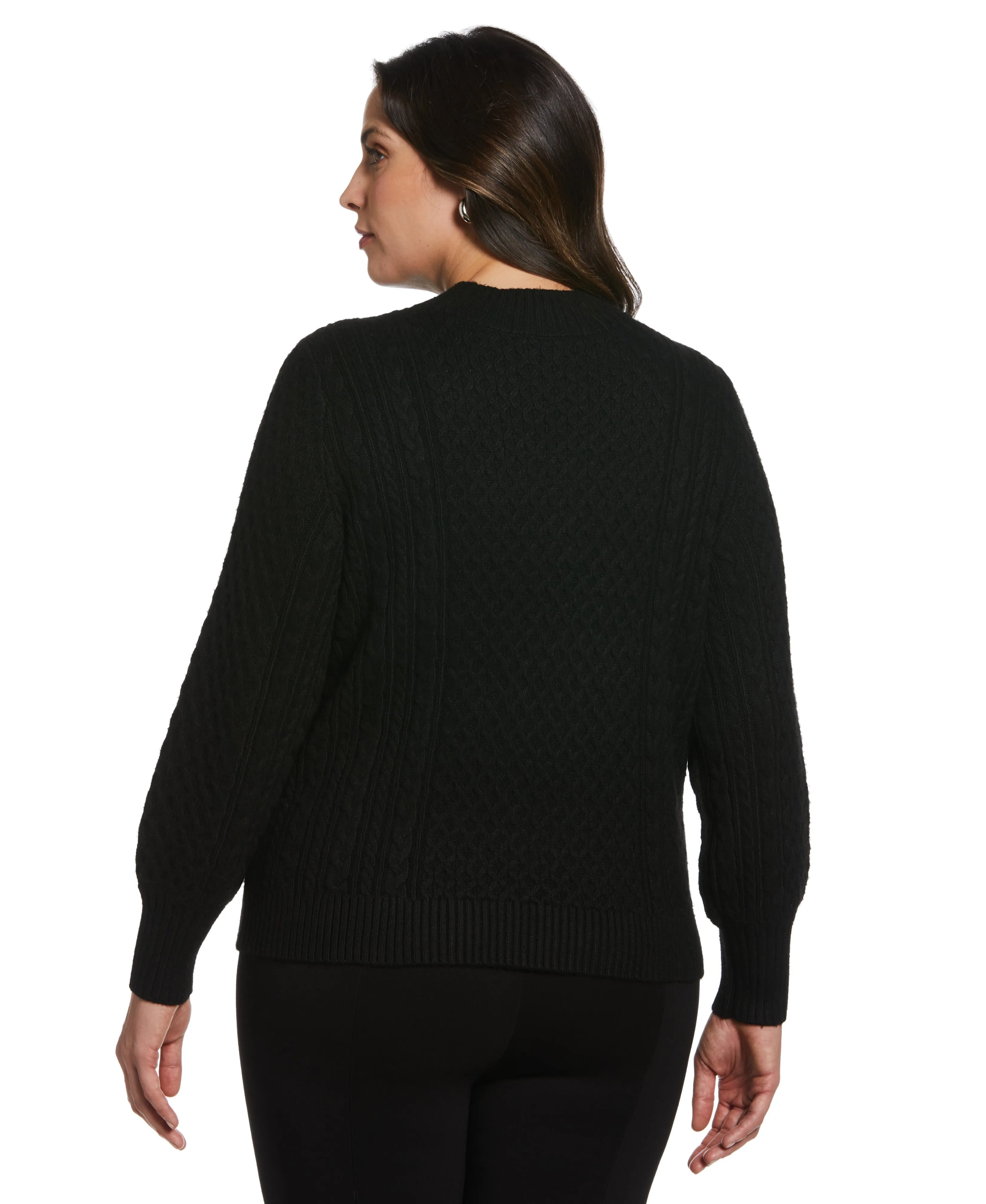 Plus Size Cut-Out Cable Knit Sweater