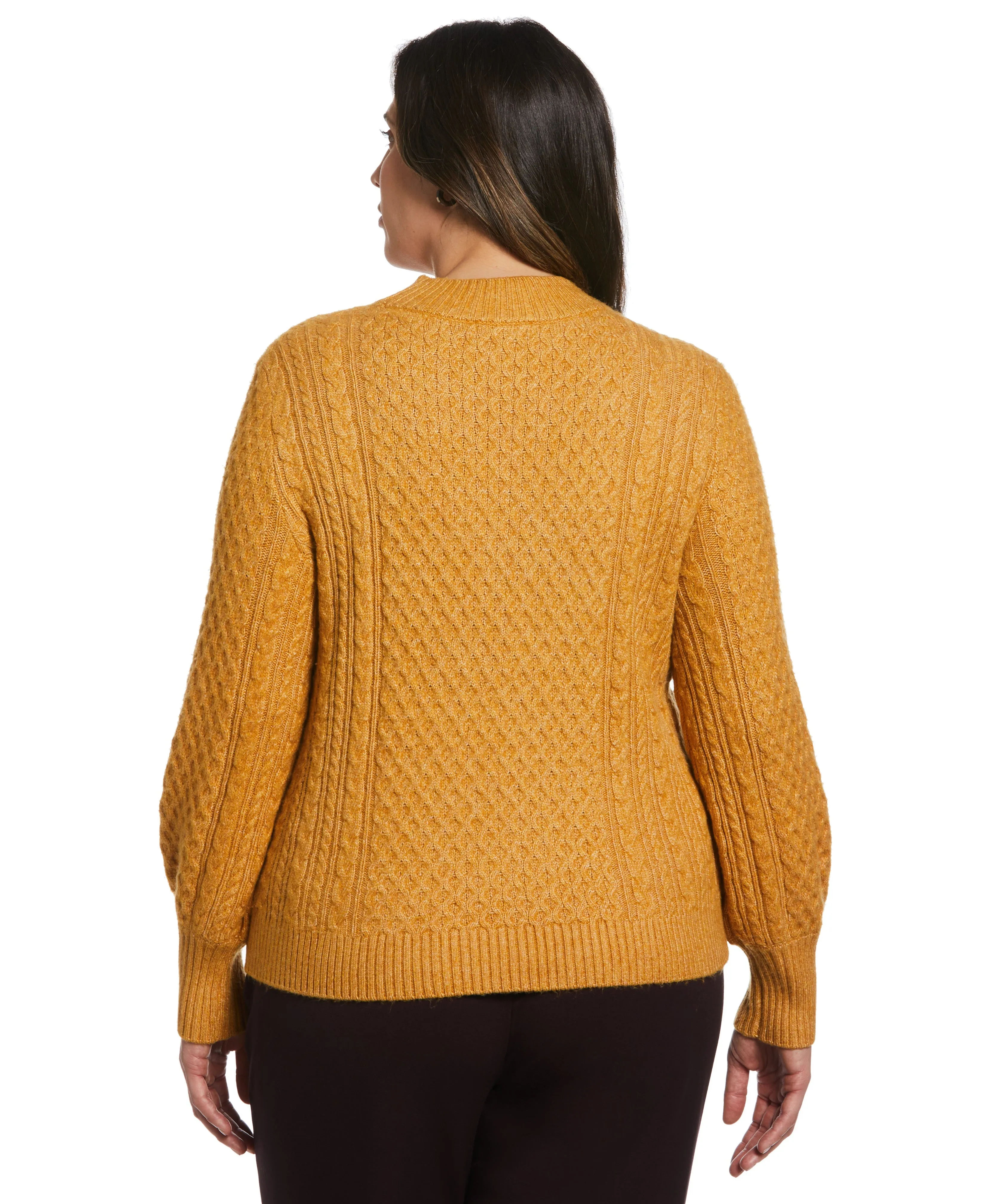 Plus Size Cut-Out Cable Knit Sweater