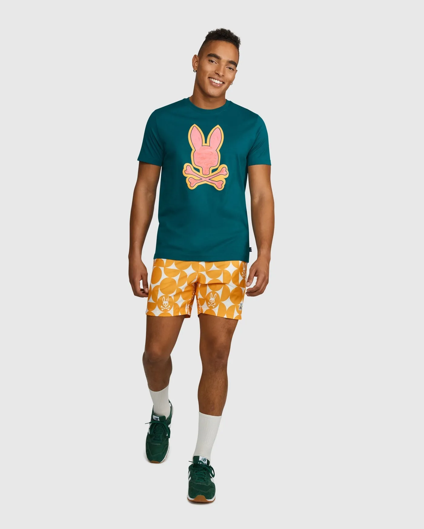 Psycho Bunny Bennett Graphic Tee in Cosmic Teal