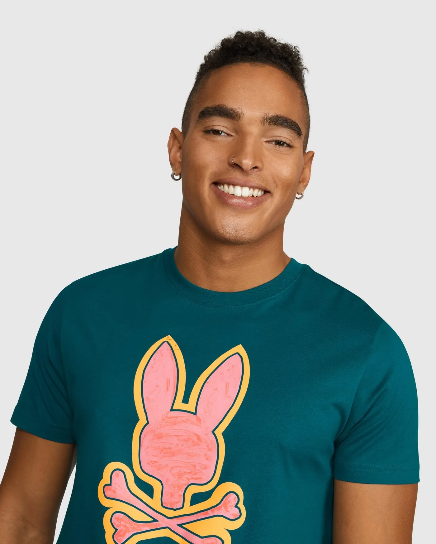 Psycho Bunny Bennett Graphic Tee in Cosmic Teal