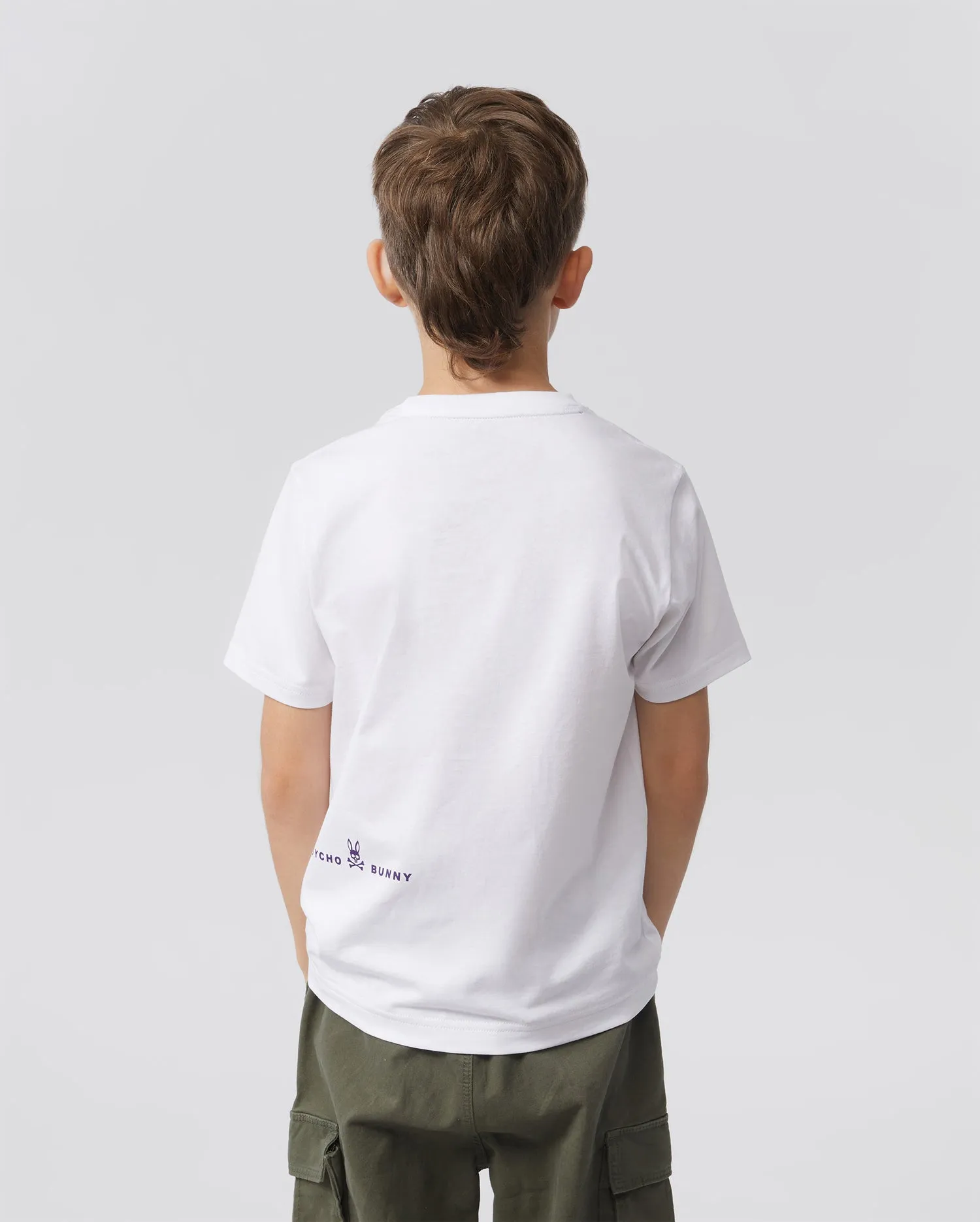 Psycho Bunny Kids Hudson Bunny Logo Tee - White