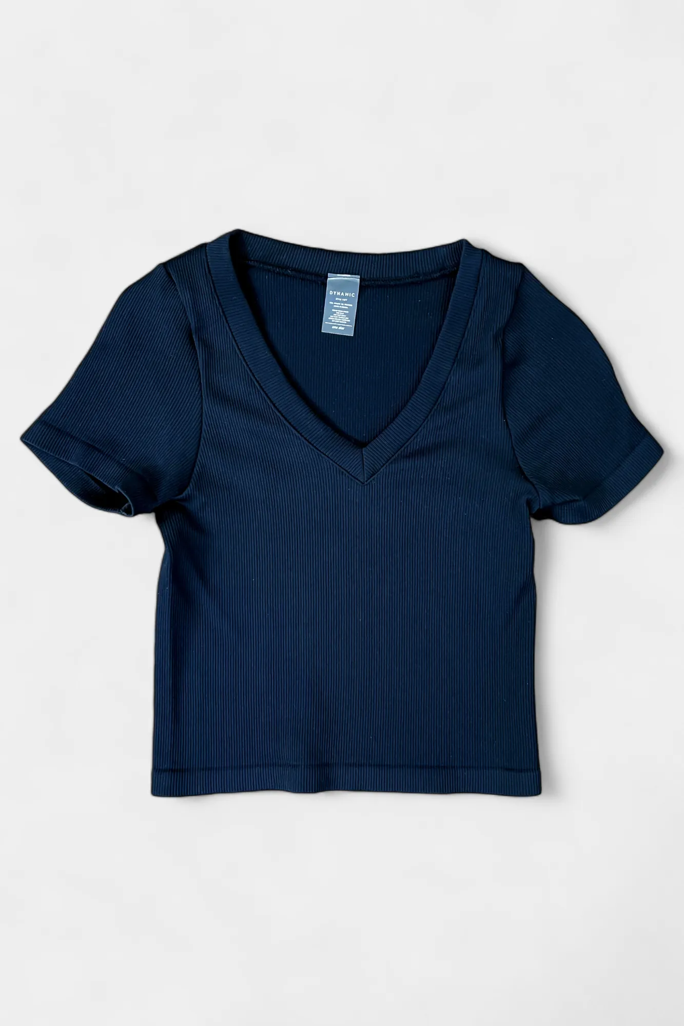 Ribbed V Neck Top