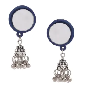 Round Blue Jhumki Earring