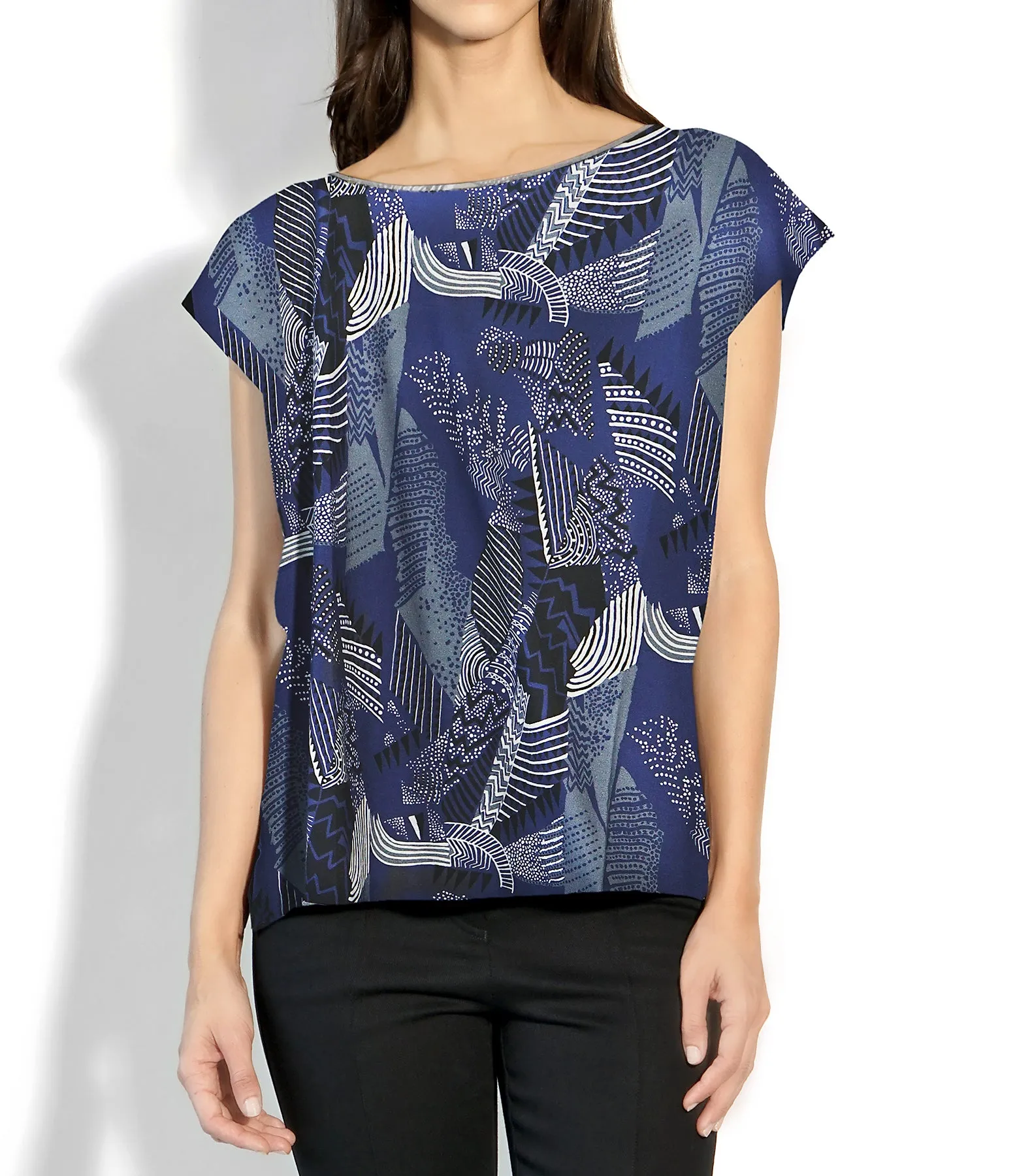 ROXANNE T-SHIRT PRINT BLACK IRIS