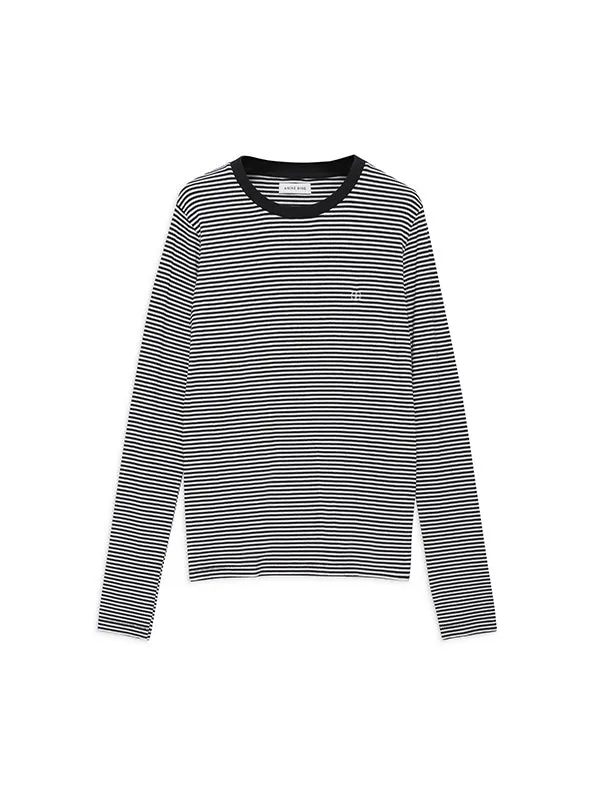 Rylan Tee in Black and White Stripe