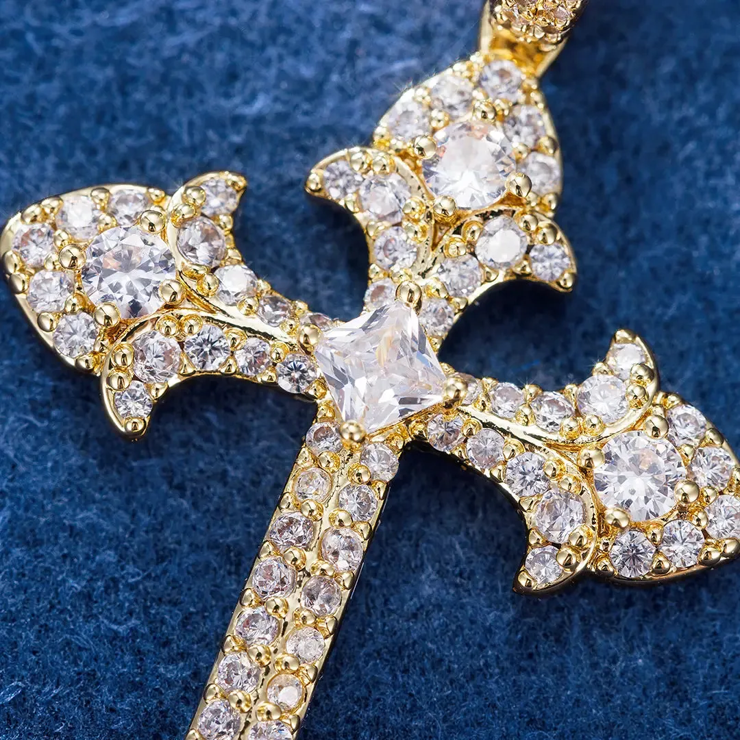 S925 Moissanite Catholic Cross Pendant