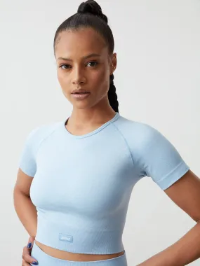 Seamless Crop Top Baby Blue