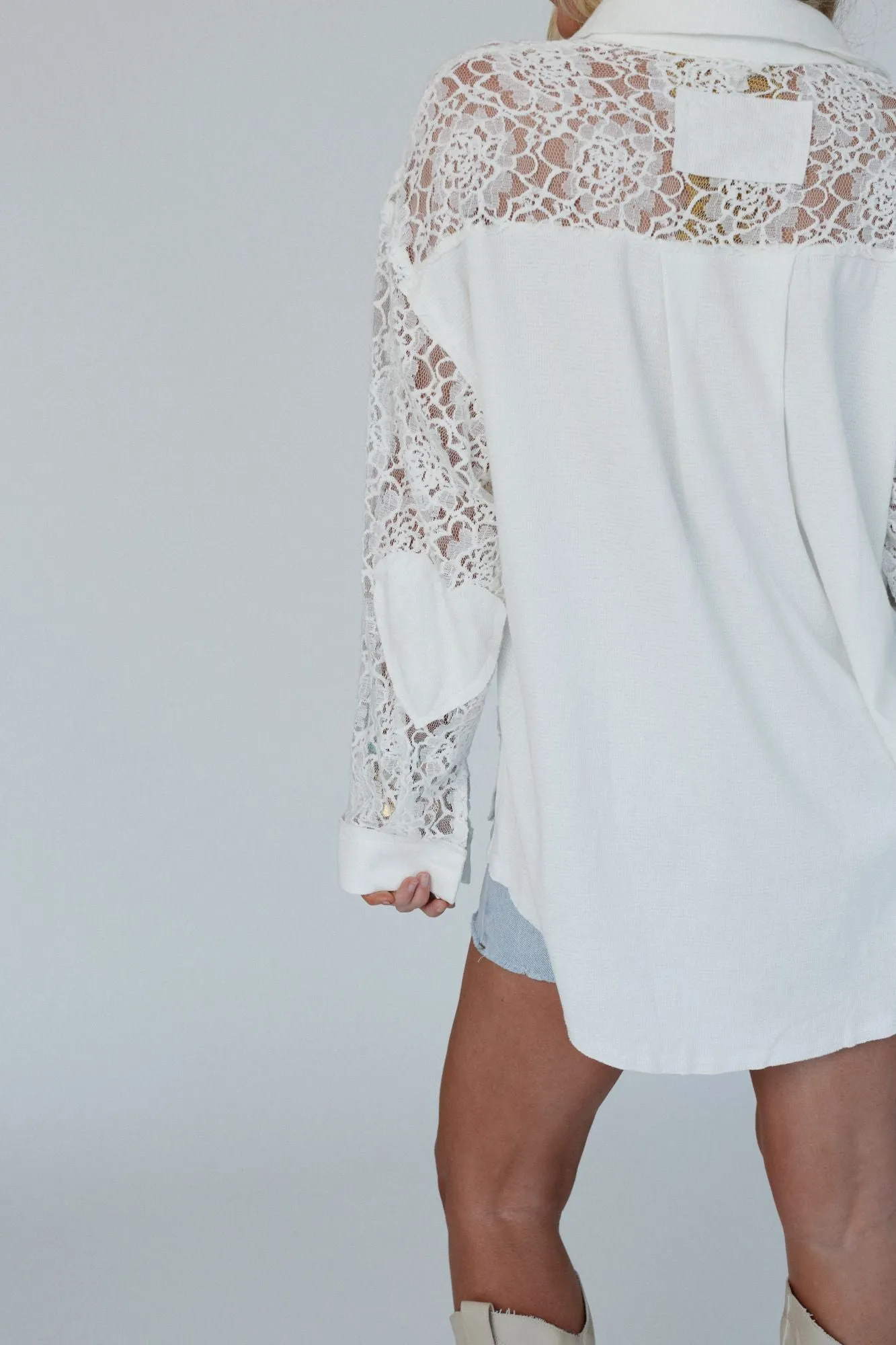 Sheer Romance Button Down Top - Ivory