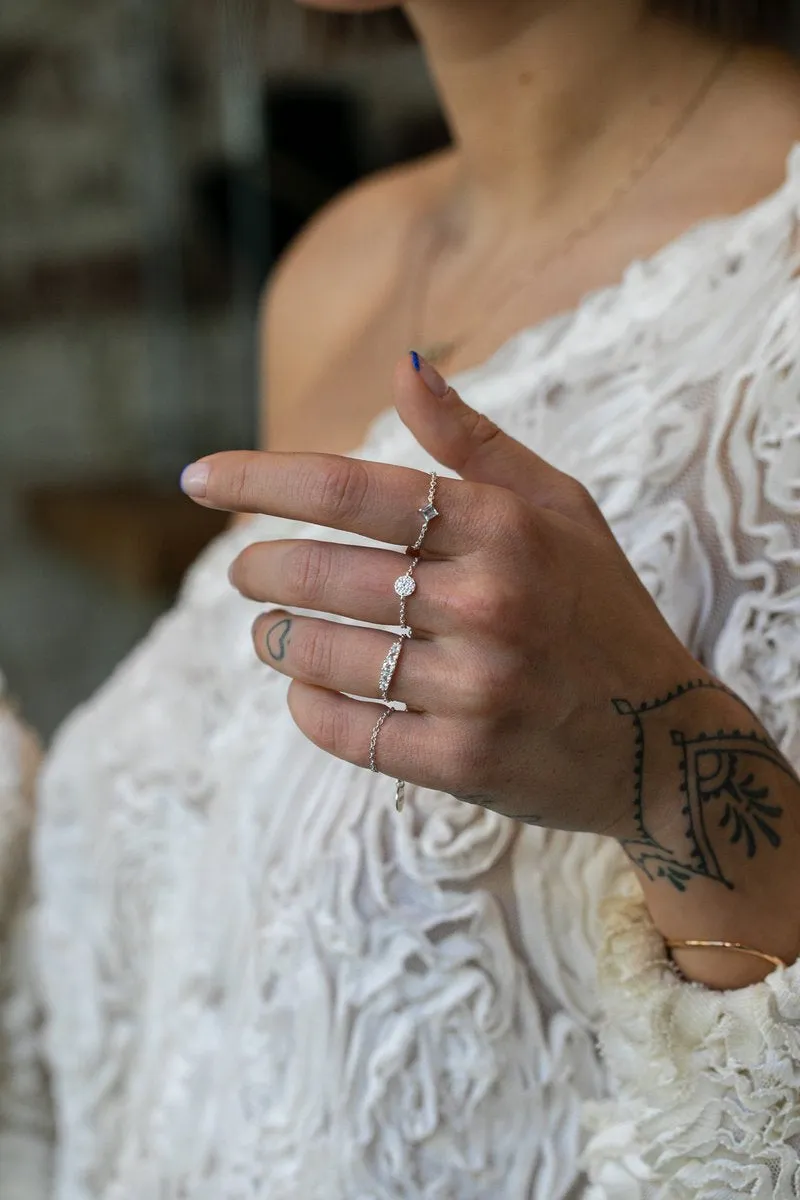 Single Crystal Ring in Silver