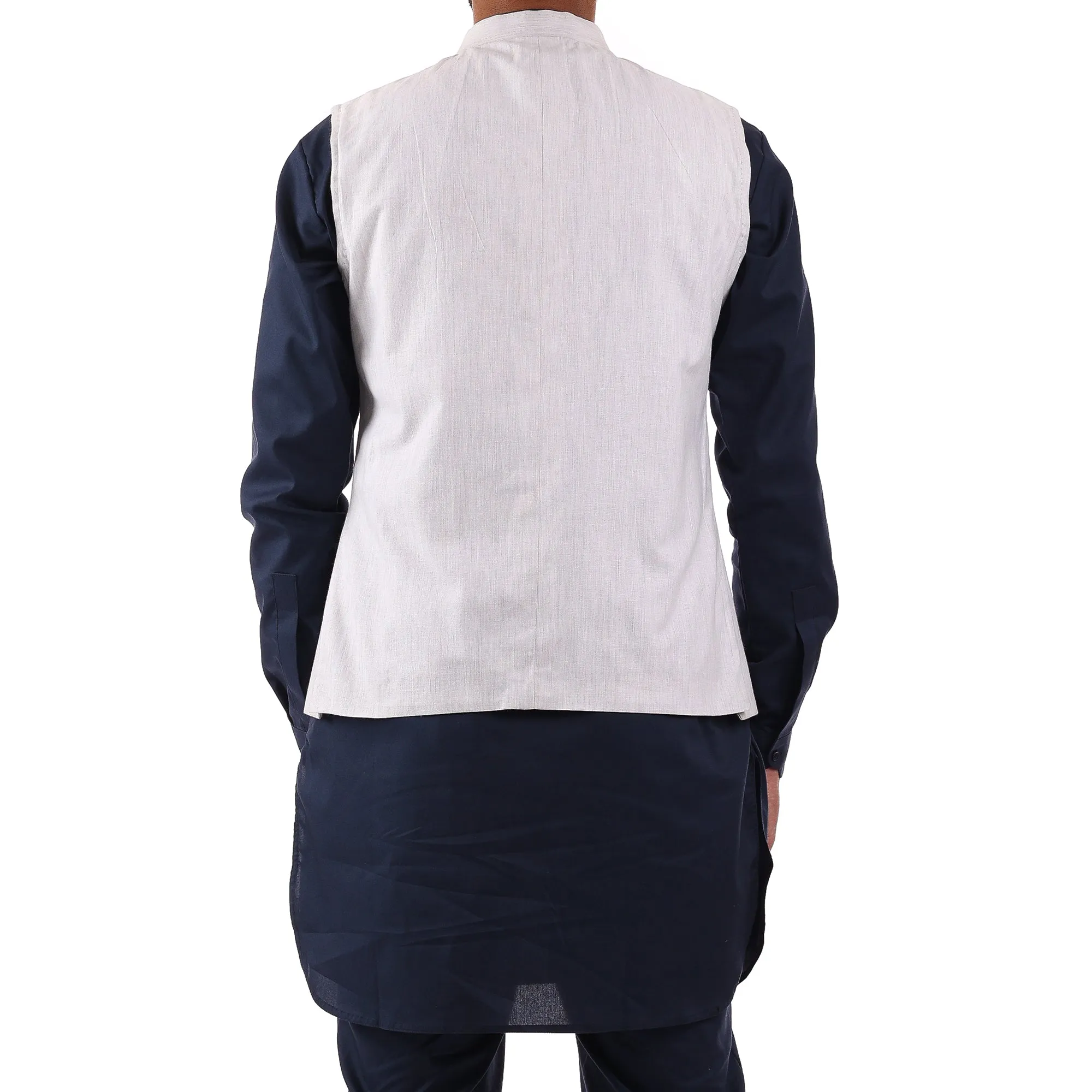 Slub White Waistcoat