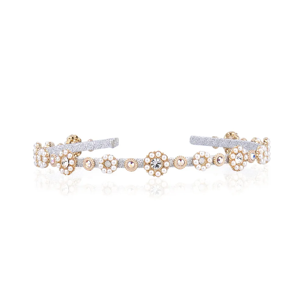 SOFT THIN PEARL FLOWER HAIRBAND