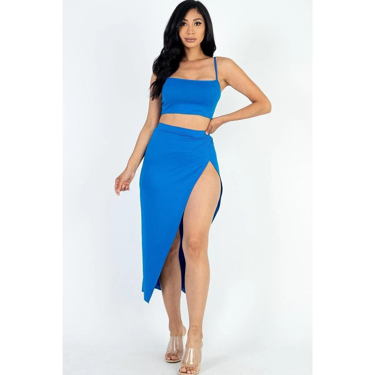 Split Thigh Maxi Skirt Set