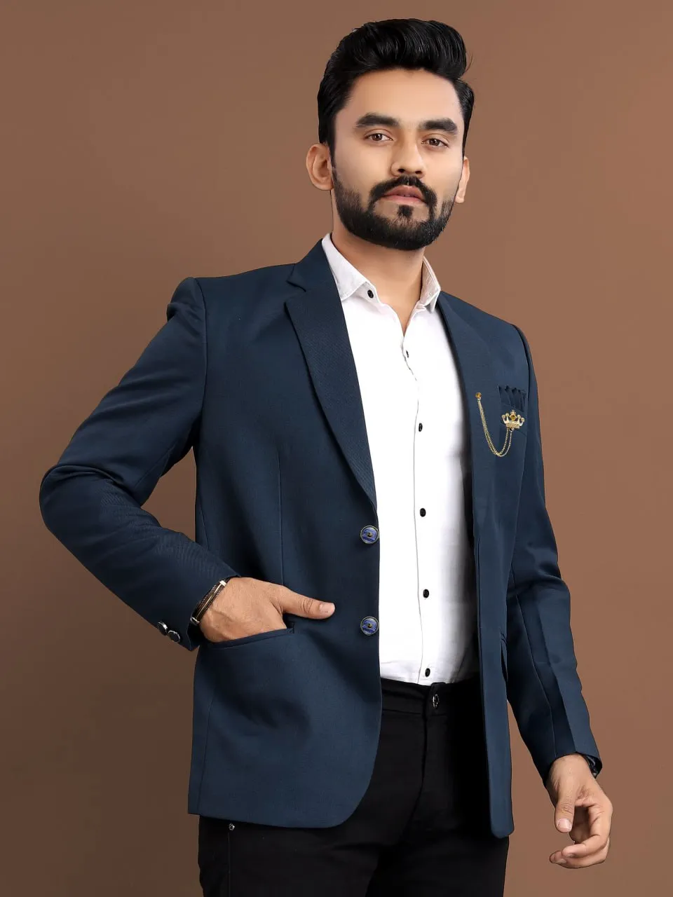 Stylish Men's Blazer for Wedding Blue