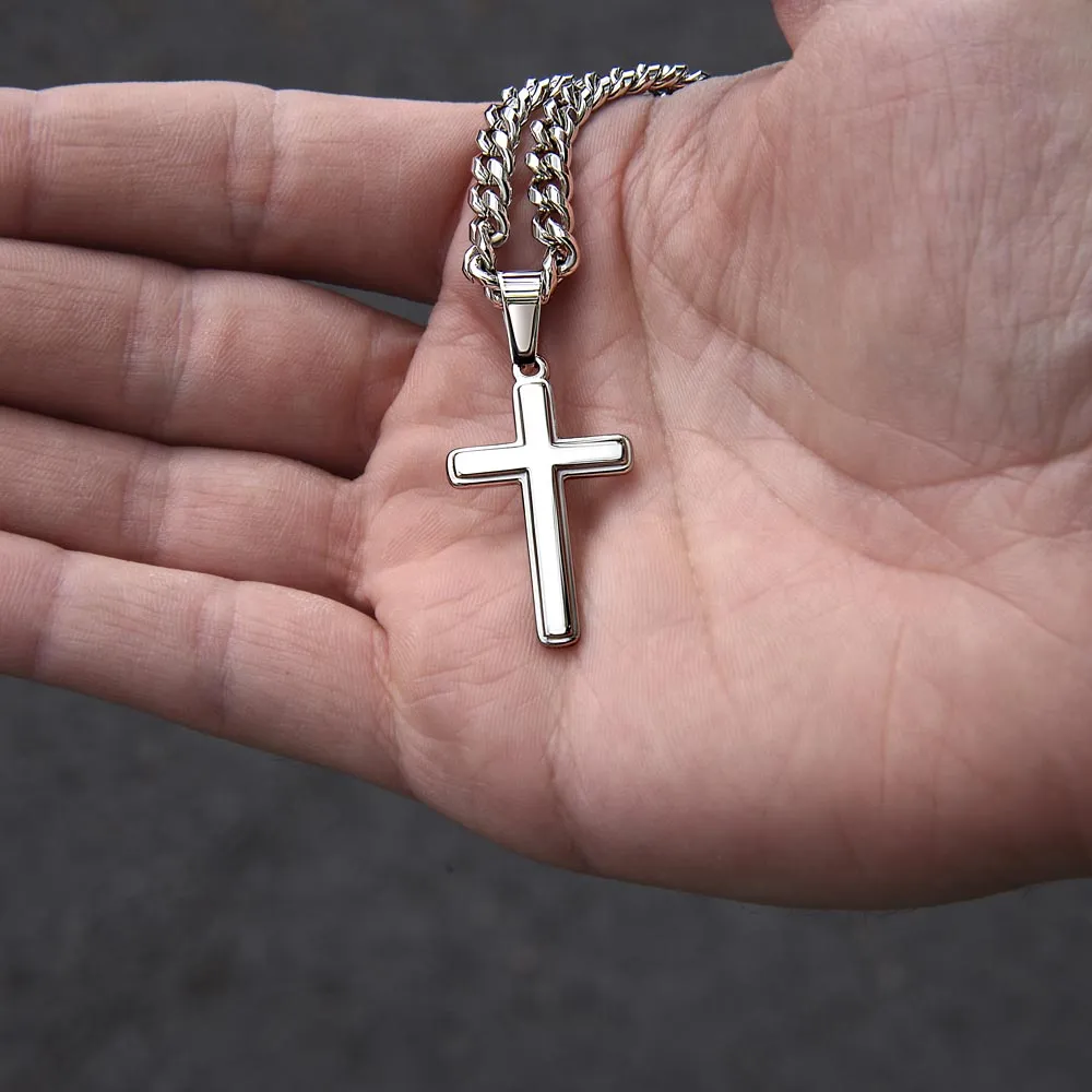 To My Son Artisan Cross Necklace - When Others Step Back