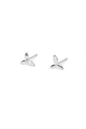 Trio Flower Sterling Silver Stud Earrings