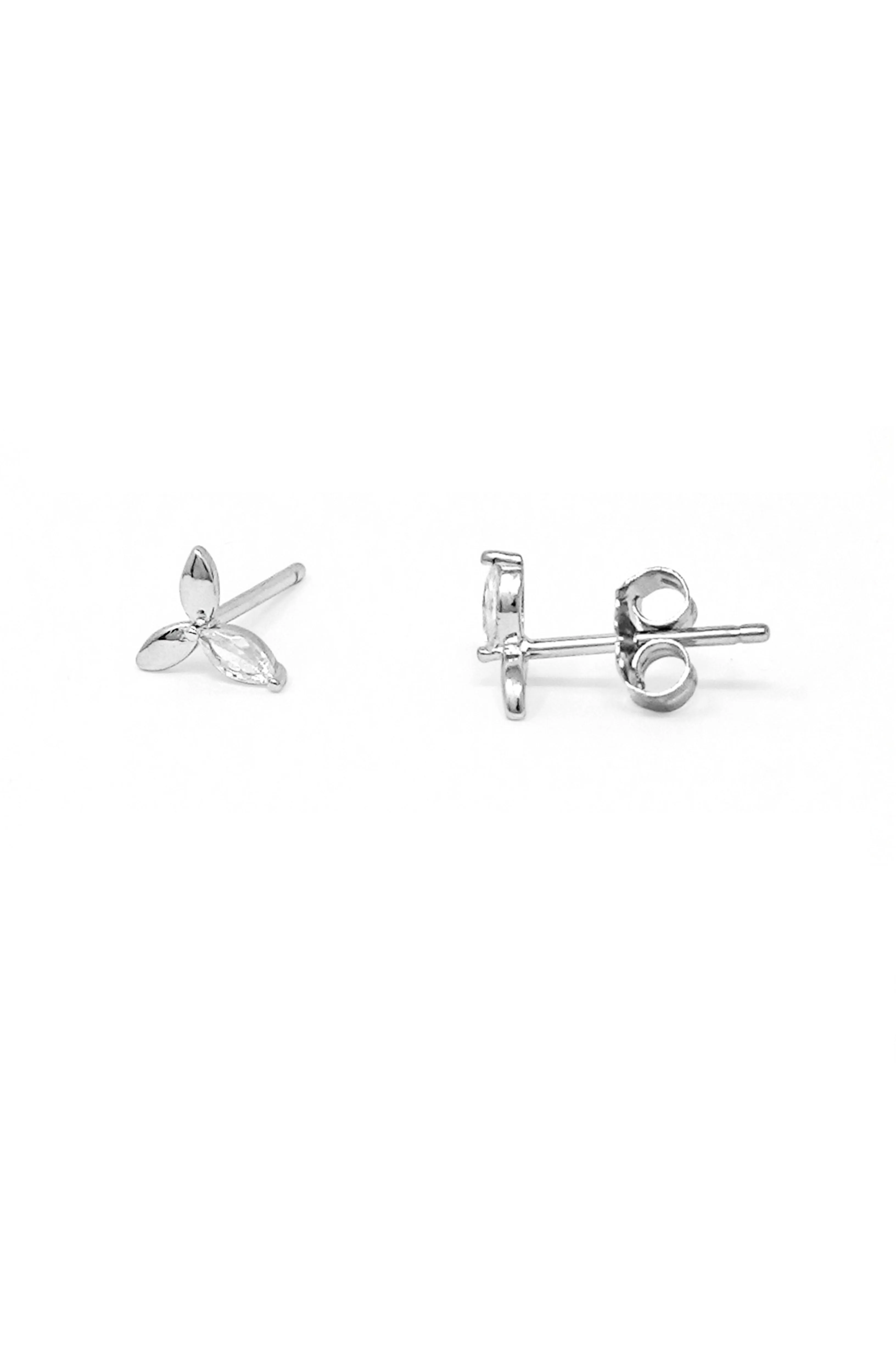 Trio Flower Sterling Silver Stud Earrings