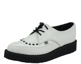 T.U.K MOST BASIC WHITE LEATHER POINTED TIE CREEPER