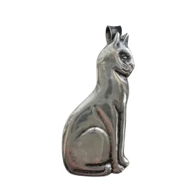 V I N T A G E // like a sphynx / sterling silver sitting cat / a pendant