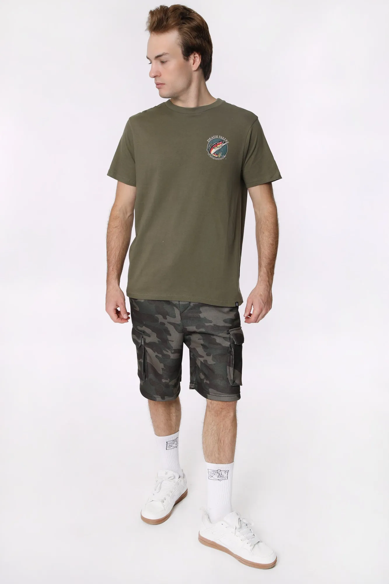 West49 Mens Fleece Cargo Shorts