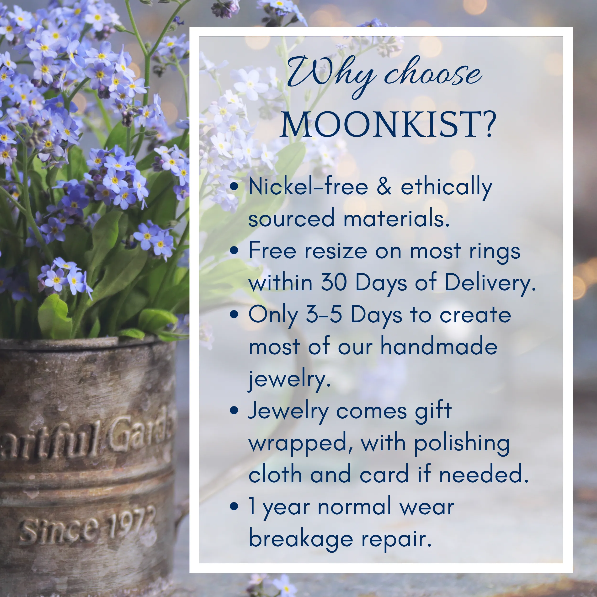 Wide Periwinkle Flower Wedding Band | Moonkist Designs