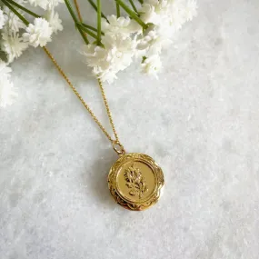 Wisteria London Maria Gold Flower Locket