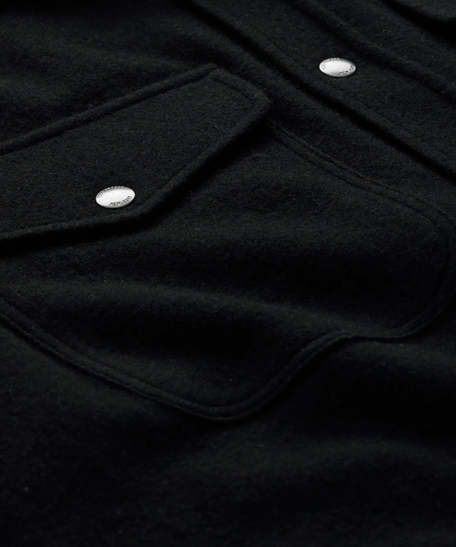 Wool Cashmere Military Shirt in Black