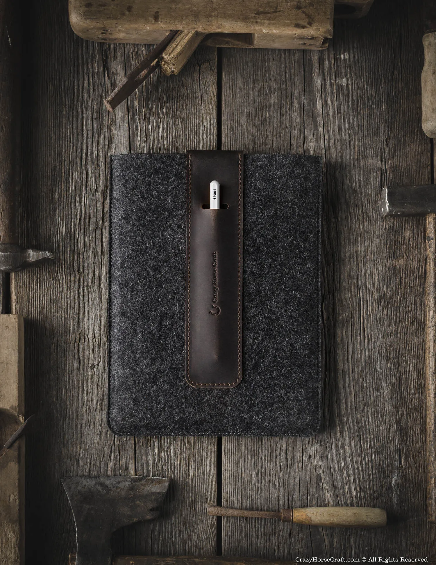 Wool Felt iPad Sleeve | Wood Brown